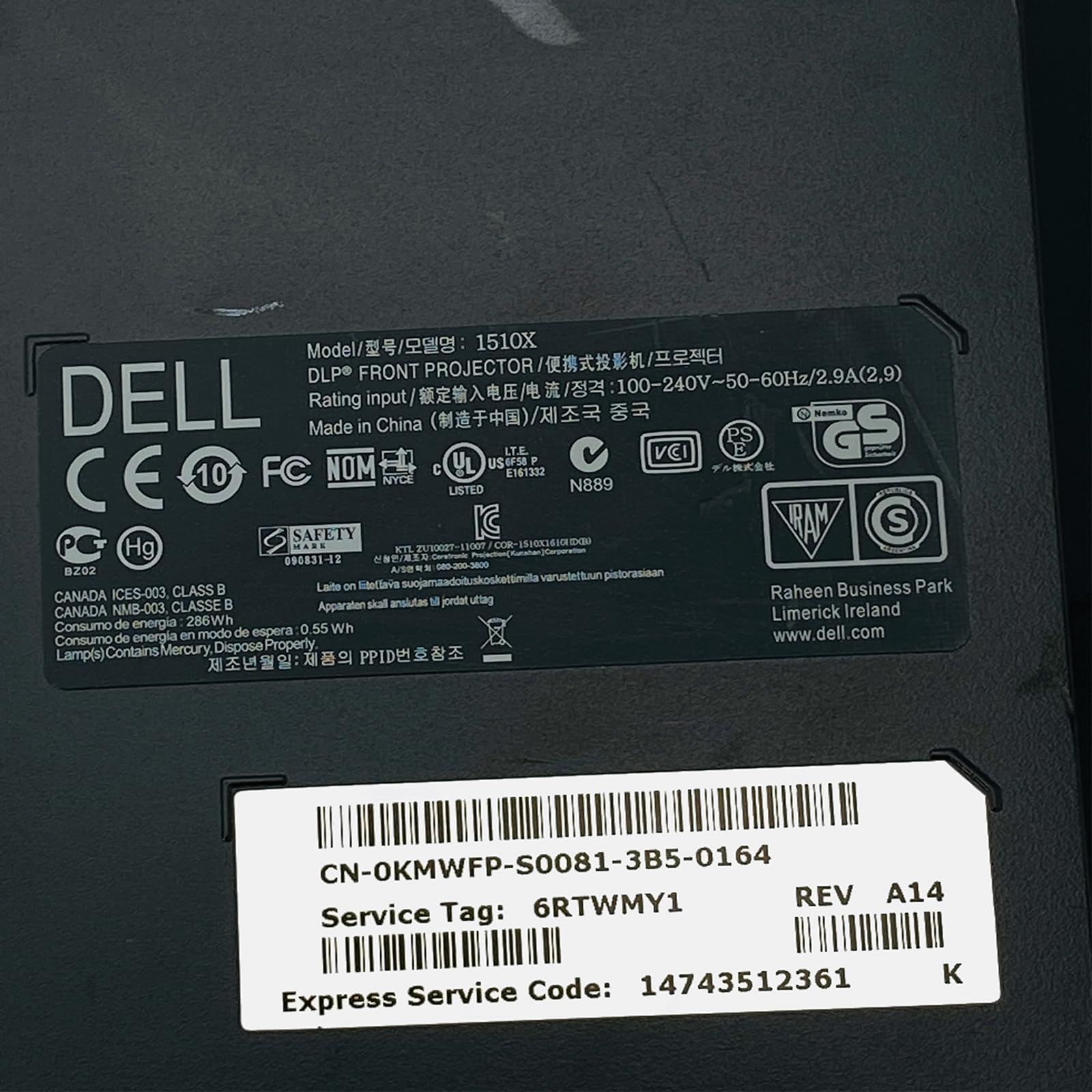 Amazon.com: Dell 1510X DLP Projector 3500 ANSI HD 1080P HDMI